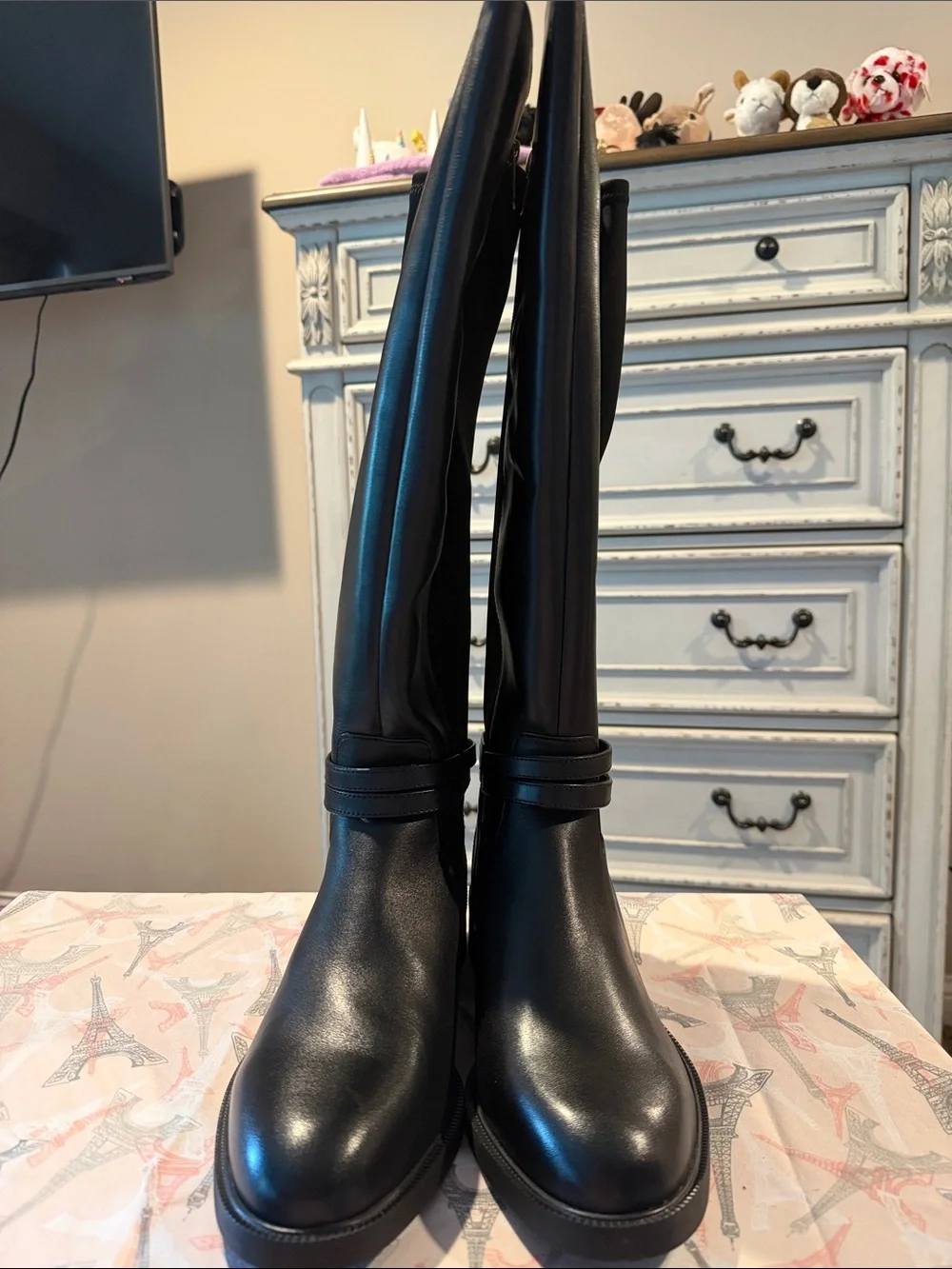 Vince Camuto Black Over-the-Knee Leather Boots